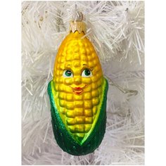 Елочная игрушка Элита Кукуруза ГФ-744, желтый/зеленый, 13 см Elita