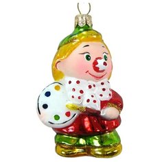 Елочная игрушка Элита Карандаш ГФ-597, красный/белый/желтый/зеленый, 11 см Elita