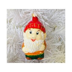 Елочная игрушка Элита Гном ИФТ-11/80, бежевый/оранжевый/красный, 13 см Elita