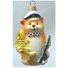 Елочная игрушка Элита Кот-моряк ГФ-272, оранжевый, 10.5 см Elita