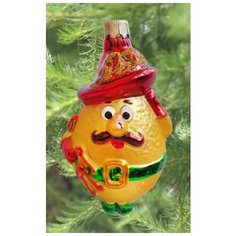 Елочная игрушка Элита Синьор Лимон ГФ-231, желтый/красный, 11 см Elita
