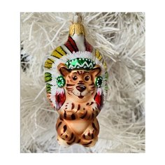 Елочная игрушка Элита Тигрёнок-4 ГФ-932, коричневый, 11 см Elita