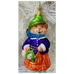 Елочная игрушка Элита Кошечка с сумкой ГФ-625, разноцветный, 11 см Elita