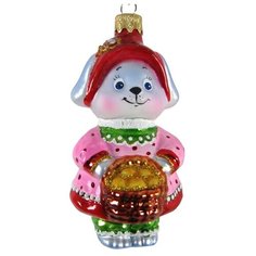 Елочная игрушка Элита Зайчиха ГФ-706, красный/розовый/коричневый/зеленый/золотистый, 13 см Elita