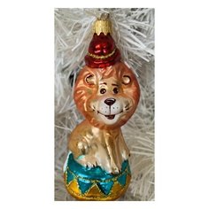 Елочная игрушка Элита Лев ГФ-623, золотой, 12 см Elita