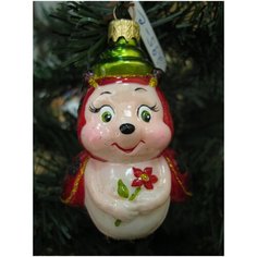 Елочная игрушка Элита Божья коровка ГФ-495, белый, 9.5 см Elita