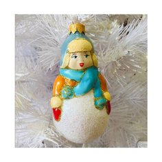 Елочная игрушка Элита Мальчик со снежком ИФТ-11/79, белый/голубой, 13 см Elita