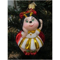 Елочная игрушка Элита Божья Коровка ГФ-496, белый/красный, 11 см Elita