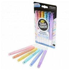 6 стираемых фломастеров пастельных цветов Take Note Crayola