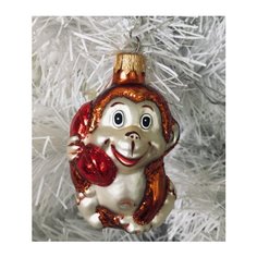 Елочная игрушка Элита Обезьянка ГФ-460, серый/коричневый, 9.5 см Elita