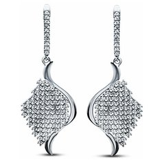 Silver WINGS Серьги-подвески из серебра с цирконием в виде капли 02fye5995-113