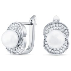 Silver WINGS Серьги из серебра с жемчугом и цирконием 22qspbj00732a-19