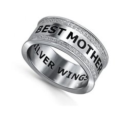 Silver WINGS Кольцо из серебра c фианитом, эмалью 01mother-06, размер 19.5