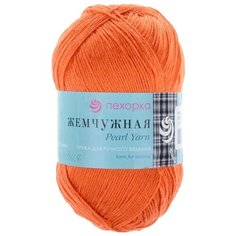 Пряжа Пехорка Жемчужная, 50 % хлопок, 50 % вискоза, 100 г, 425 м, 5 шт., 284 оранжевый