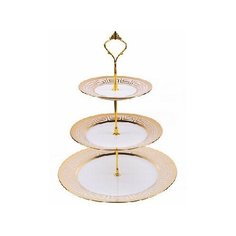 Конфетница Loraine LR-22553 3- х ярусная на ножке