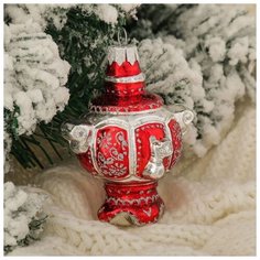 Елочная игрушка Элита Самовар ГФ-724, красный Elita