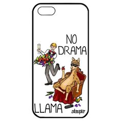 Красивый чехол на смартфон // Apple iPhone 5 5S SE (2016) // "No drama lama" Шутка Комикс, Utaupia, белый