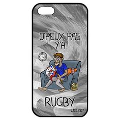 Противоударный чехол на смартфон // Apple iPhone 5 5S SE (2016) // "Не могу - смотрю регби!" Повод Комикс, Utaupia, серый