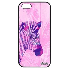 Яркий чехол на смартфон // Apple iPhone 5 5S SE (2016) // "Зебра" Лошадь Африка, Utaupia, розовый