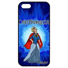 Ударопрочный чехол на смартфон // iPhone 5 5S SE (2016) // "Суперпринцесса" Рисунок Герой, Utaupia, синий