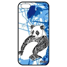 Противоударный чехол на смартфон // Apple iPhone 5 5S SE (2016) // "Панда" Детеныш Бамбук, Utaupia, голубой