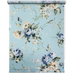 Рулонная штора Уют 8957 Розарий (голубой), 70х175 см