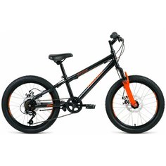 Подростковый горный (MTB) велосипед ALTAIR MTB HT 20 2.0 Disc (2020) черный/оранжевый 10.5" (требует финальной сборки)