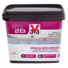Краска акриловая V33 Decolab для мебели влагостойкая моющаяся полуматовая пудра 0.75 л