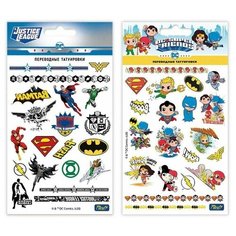 Набор наклеек-тату переводных DC Comics "Бэтмен и Супермен" Priority