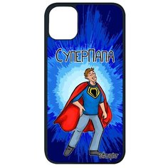 Защитный чехол на смартфон // Apple iPhone 11 Pro Max // "Суперпапа" Шутка Супергерой, Utaupia, синий