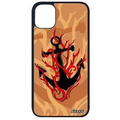 Противоударный чехол на смартфон // Apple iPhone 11 Pro Max // "Якорь" Судно Гавань, Utaupia, бежевый