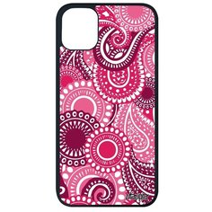 Красивый чехол на смартфон // Apple iPhone 11 Pro Max // "Кружевной узор" Вязь Восточный, Utaupia, фуксия