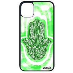 Противоударный чехол на смартфон // iPhone 11 Pro Max // "Амулет Хамса" Талисман Медальон, Utaupia, светло- зеленый