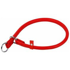 Ошейник удавка рывковый кожаный круглый для собак красный 6 мм 30 см Collar WauDog Glamour (1 шт)