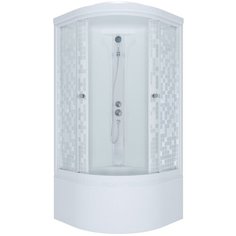 Душевая кабина Triton Стандарт Б3 ДН4 высокий поддон 90см*90см белый/мозаика узорчатое Тритон