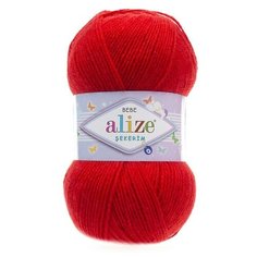 Пряжа Alize Sekerim Bebe (Шекерим Беби) 56 красный 100% акрил 100г 320м 5шт