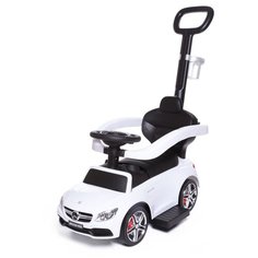 Каталка-толокар Babycare Mercedes-Benz AMG C63 Coupe (639 кожаное сиденье, резиновые колеса) белый