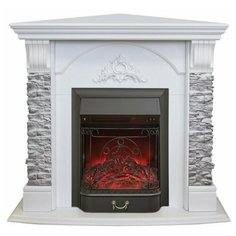 Электрокамин RealFlame Athena Corner GR WT с Majestic Lux black S