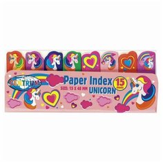Закладки клейкие CENTRUM "Unicorns" бумажные, 50x15 мм, 8 цветов х 15 листов, 80454