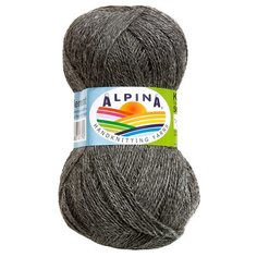 Пряжа Alpina Klement, 80% альпака, 20% мериносовая шерсть, 4*50 г, 300 м+-10 м, №08, серый