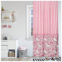 Штора Волшебная ночь Hello Kitty, 150*270 см, розовая, сатен