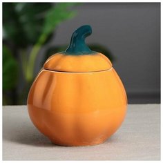 Горшок для запекания "Тыква", цвет оранжевый, 0.8 л 2691910 Керамика ручной работы