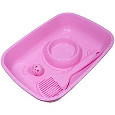 Набор для котят WELCOME лоток, совок, миска, мяч пластик, красный Georplast