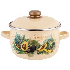 Кастрюля эмалированная Appetite Avocado 2,0 л сферическая