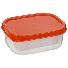 Доляна Контейнер прямоугольный 150 мл, прозрачный/оранжевый