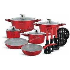 Набор посуды Edenberg EB-5621 Red Metallic - 15 пр