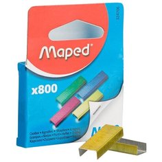 Maped Скобы для степлера №10 оцинкованные, 800 шт зеленый/красный/желтый/фиолетовый
