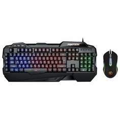 Проводной игровой набор Jet. A Panteon GS250 (полноразмерная мембранная программируемая клавиатура с LED- подсветкой: 104 клавиши, 8 быстрого доступа, 10млн нажатий, 19 анти- гостинг + 6- и кнопочная программируемая мышь с LED- подсветкой: 500-2000dpi Jet.A