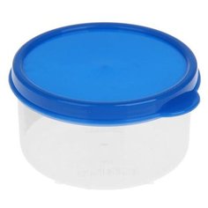 Доляна Контейнер пищевой круглый 150 мл, 8.5x8.5 см, синий