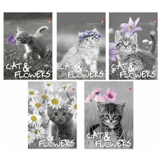 Блокнот А6, 40 л., гребень, ламинированный картон, клетка, Альт, "Котята", (5 видов), 3-40-028